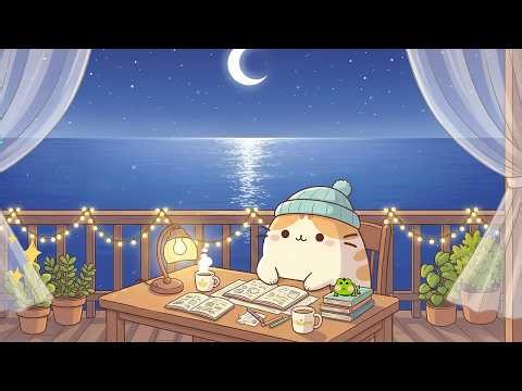 Mochi's Moonlight Study Session 🌙 Lofi Relaxing Music for Deep Focus ✨ Soft Lofi for Focus & Study