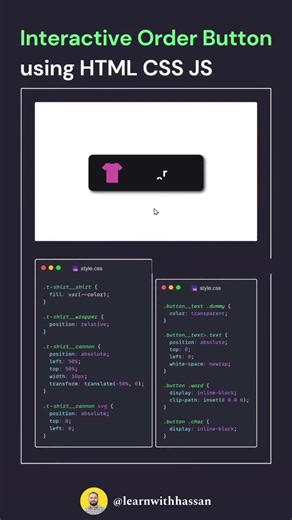 Interactive Order Button Animation using HTML CSS JS | CodeMinds