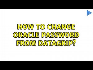 How to change Oracle password from Datagrip?
