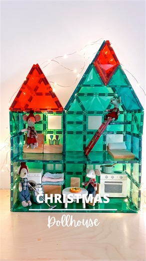 Alice | Magnetic Tiles Play Ideas on Instagram: "🎄Comment “HOUSE” for product links. With magnetic tiles, today’s dollhouse can become tomorrow’s castle, rocket ship, or garage. These open-ended toys inspire creativity and endless fun! #MagneticTiles #Dollhouse #OpenEndedPlay #STEMToys #CreativeKids #MagneticTilesPlay"