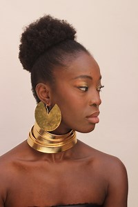 Large Gold Brass Earrings: Statement African Tribal Jewelry for Women, XL Tribal Hoops. - Etsy