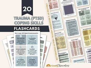 Trauma Coping Skill Cards, PTSD Coping Skills, Mindfulness, Anxiety Relief