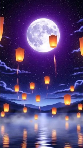 Night Sky with Floating Lanterns Magical Anime Loop | Live Wallpaper #AnimeAesthetic #LiveWallpaper