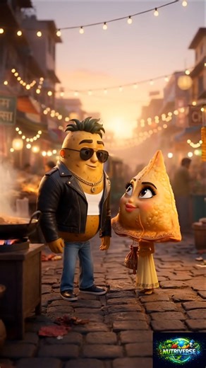 Aloo Falls in Love with Samosa ❤️ | Food Love Story Part 1 #shorts