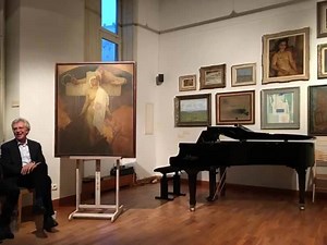 John Mucha of the Mucha Foundation recently spoke at the Centre tchèque de Paris České centrum Paříž (Czech Centre #Paris) at the exhibition "Les artistes tchèques pour la Tchécoslovaquie - Hommage à un pays inexistant", which closes on 30 September. The exhibition celebrates the creation of the Czechoslovak state in 1918 and is organised by The PRO ARTE Foundation. This special occasion was the showing of the painting France Embraces Bohemia (1918) by Alphonse #Mucha which had just arrived in P