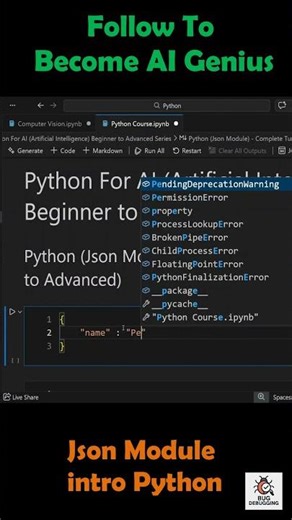 Learn To Create Json Data in Python #pythontutorial #artificialintelligence #programming