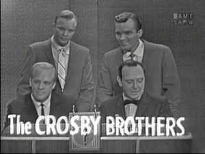 What's My Line? - Phil, Dennis, & Lindsay Crosby; Joey Bishop [panel] (May 14, 1961)