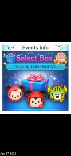 Special Events - Select Box Apr 19 2026 - Line Disney Tsum Tsum