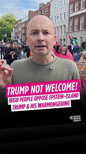 Fair play to the tens of thousands on the streets today. Even if Micheál Martin couldn't bring himself to utter a single word of criticism, the message to Epstein-Island Trump is clear. We reject his imperialist wars, his cost of living crisis, climate denialism, racism, and misogyny. #NoWelcomeForTrump