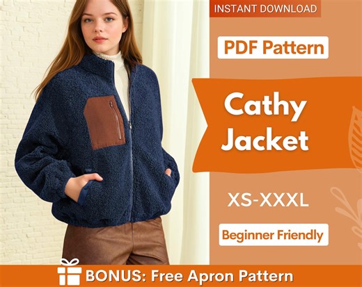 Jacket Sewing Pattern for Women, Women Sewing Pattern, Teddy Jacket, Zip up Jacket, Beginner Sewing Pattern, Sewing Pattern Jacket Coat - Etsy Canada