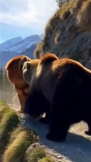 Tibetan Mastiff vs Brown Bear #animals #fighting #bear