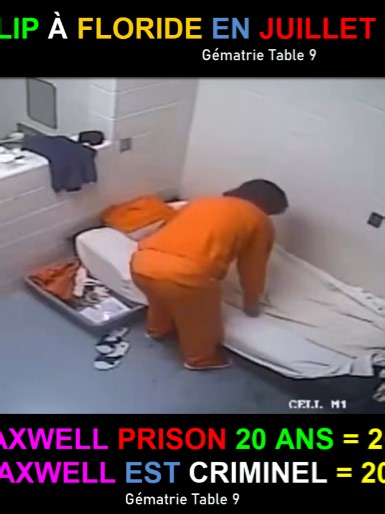 EPSTEIN - Les images de Ghislaine MAXWELL dans sa cellule en Floride #PourToi #Code2016 #Matrice #Matrix