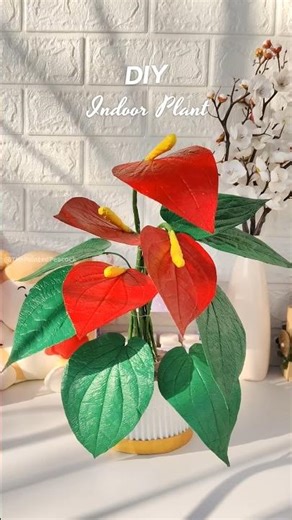 DIY Anthurium Plant Decoration 🌿🍀 #shorts #viral #diy #artandcraft