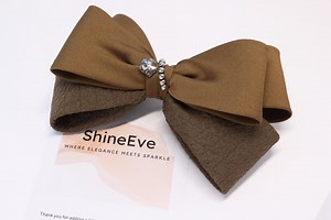 Oversized Satin Hair Bow Clip, French Barrette With Crystal - Etsy Canada