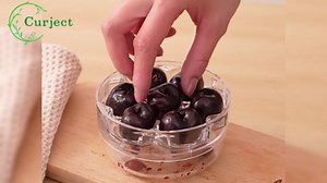 Cherry Pitter Tool,Cherry Pitter, Multi Cherry Pitter Remover Tool,Portable Cherry Core Pit Remover,Cherry Core Remover With 7 Individual Holes For Kitchen (Red+White)