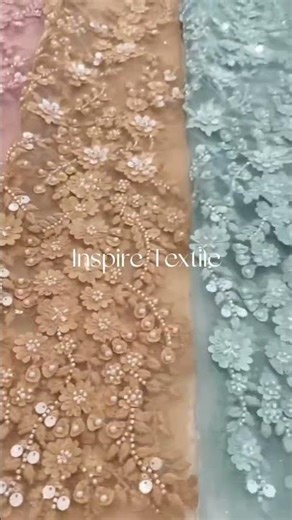 HLE9026 Luxury Beaded Lace Fabric | 3D Floral Embroidered Lace for Bridal & Evening Gowns