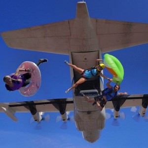 World's Longest Slip and Slide Out of an AIRPLANE! :) | Insane Stunts