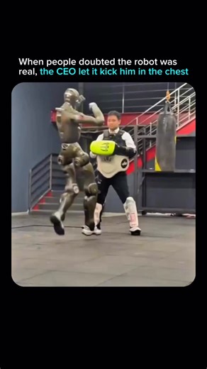 AIPulze | AI Tools & Technology | The internet called the T800 robot CGI so EngineAI’s CEO stepped in front of it and took a full power kick just to prove the machine is... | Instagram