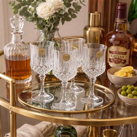 Cristal D'arques Longchamp Wine Glasses Set of 4 — French Lead Crystal 6.5" - Etsy