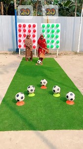 Fun Outdoor Carnival Game with Soccer Balls and Balloon Challenge! | Amazing Local Game