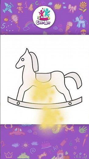 🐴🎨 ¡Cómo dibujar un bonito caballito balancín paso a paso! #shorts #drawing #tutorial