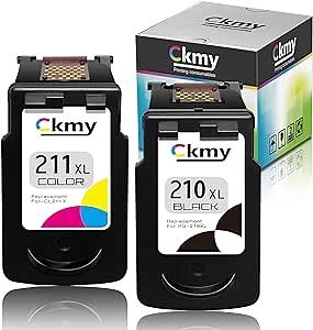 Remanufactured 210XL 211XL Ink Cartridge Replacement for Canon 210 211 Combo Pack for Pixma MP495 MX410 MX340 MP250 MX320 MP490 MP499 MX350 MX330 iP2702 MP480 MX420 Printer (1 Black 1 Color)