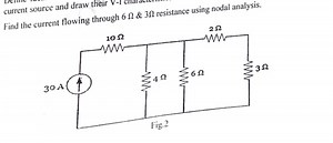 current source and draw their V−1Find the current flowing thro... | Filo