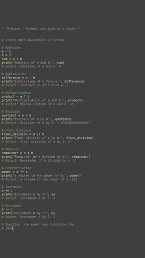 simple math operations #python #showcase