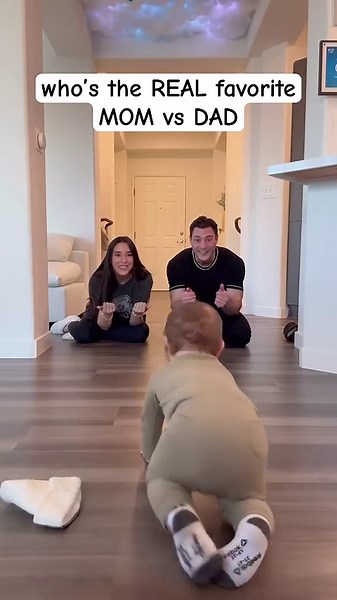 Baby Crawling Race to Mom vs Dad—Who Wins?
