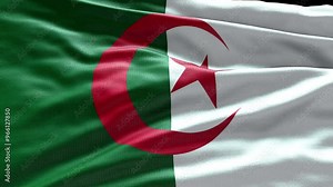 4k render Algeria Flag video waving in wind Algeria Flag Wave Loop waving in wind Realistic Algeria Flag background Algeria Flag Looping Closeup 1080p Full Hrender 4k animation
