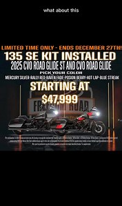 What do you think about this? WE LOVE IT. ❤️‍ You can not beat what we’ve got going on here at Freedom Road Harley-Davidson. With pick your own promo on select New 2025 Touring motorcycles, 135 upgrade on New 2025 CVO Road Glides and Road Glide ST’s, and the kick off of 12 days of Christmas?! Stop by Freedom Road for full details. We’re excited for this one 拾 Offers are limited time only. | Freedom Road Harley-Davidson | Facebook