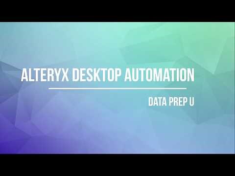 Alteryx Desktop Automation by Data Prep U