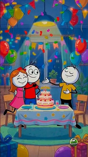 The Perfect Surprise... Almost! 😂🎂 | Stickman Birthday Celebration Shorts | #shorts