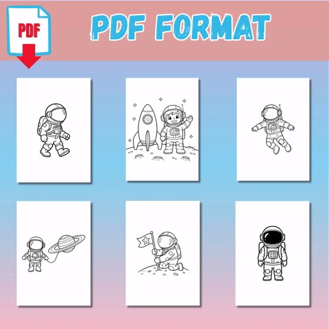 Cute Space Coloring Pages for Kids, Kawaii Astronaut Rocket Planet Coloring Book, Printable Space Activity Sheets PDF A4 & US Letter - Etsy
