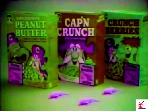 1970s Cap'n Crunch Peanut Butter TV commercial - diving dolphin toy premium