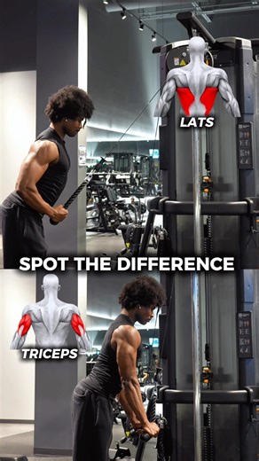 How to actually target your LATS vs TRICEPS with a rope cable #latpulldowns #tricepsexercise