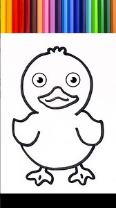🌈 Drawing, painting and coloring a duck for kids | nursery rhyme.⭐#165