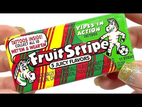 FRUIT STRIPE GUM Unwrapping