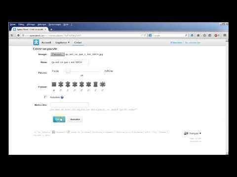 Tutoriel pour "jigsaw planet"