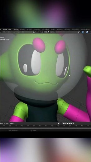 Sploot 3D Timelapse (UnknownSpy Fanart) #blender #blender3d #digitalart