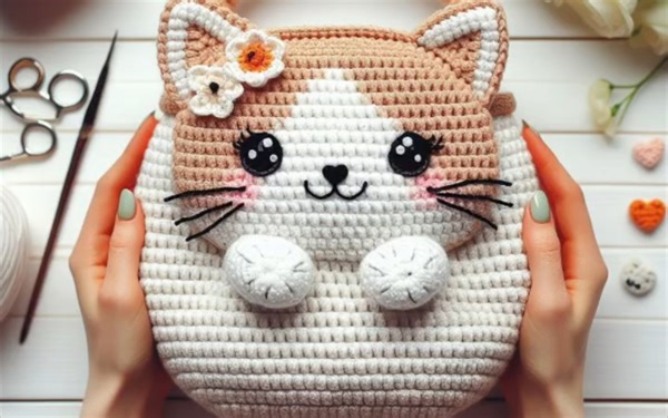 AI钩针美图 ｜ 可爱小猫咪包包 ｜ 钩针编织