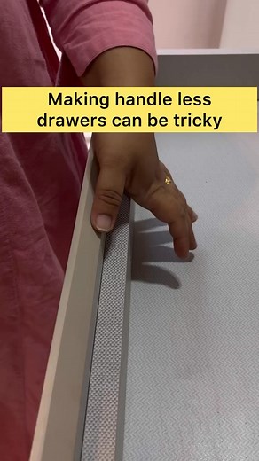 Making Handle Less Drawer. CONTACT FOR MORE AND FOLLOW FOR LEARNING #handlelesskitchen #Drawers #highlights #kitchenhacks #InteriorDesign #HomeImprovement #InteriorDecor #ideas | ACE Solution