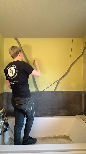 422K views · 3.9K reactions | Bathroom DIY  My first time using microcement and I'm so happy with the results! #blanddesign #smartcret #greenbathroom #blackbathroom #bathroomdiy #microcement #microcementbathroom #gold #goldleaf #darkdecor #budgetbathroommakeover | Bland Design | Facebook