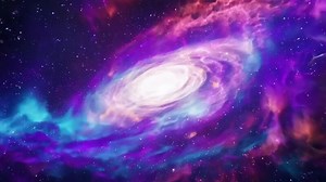 Download Abstract glowing galaxy with colorful light waves and sparkling stars. Outer space and astronomy concept. for free