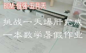 VLOG | 准高二一天爆肝完成一本数学暑假作业 | 励志向 |study with me |