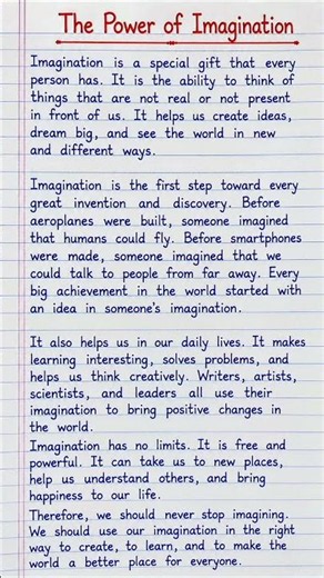The Power of Imagination | Creative Writing Assignment