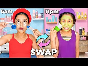 PICKY 9-Year-old Sister and TEENAGER SWAP Skincare Routine! 🫣😯