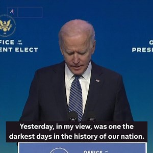 95K views · 3K reactions | “Don't dare call them protesters. They were a riotous mob, insurrectionists, domestic terrorists.” President-elect Joe Biden says the attack on the US Capitol by Donald Trump supporters was “one of the darkest days in the history of our nation”. | Channel 4 News | Facebook