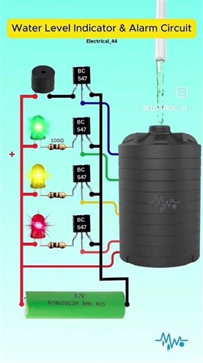 water tank indicator with alarm using transistor BC547