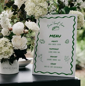 Hand-drawn Taco Bar Menu Sign: Fiesta Mexican Theme Wavy Wedding Decor (digital Template, Editable) - Etsy